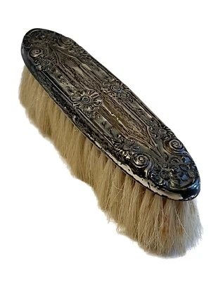 "Tocador de ropa vintage de plata esterlina cepillo diseño floral elevado pelo de caballo 5""" Foto 1 de 4