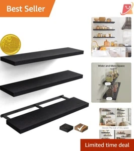 Floating Shelves Wood 36in Rustic Set of 3 Wall Mounted for Storage & Decor - Picture 1 of 10