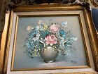 Still life oil painting white flowers in vase signed EMILY 9" X 11" beautiful