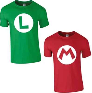 MARIO Red LUIGI Green T- shirt - Picture 1 of 5