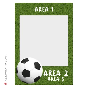 Personalised Footy selfie frame, cut out, A2, Party Prop, football mad, grass - Picture 1 of 1