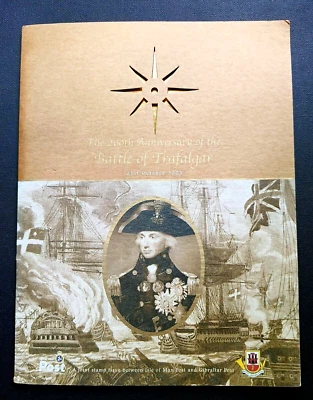 Gibraltar - IOM Joint "SHIPS ~ BATTLE OF TRAFALGAR" Book with Stamps & FDC 2005 - Image 1 of 4