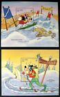 1993 MNH GAMBIA DISNEY STAMPS SKIING SOUVENIR SHEETS MINNIE GOOFY WINTER SPORTS