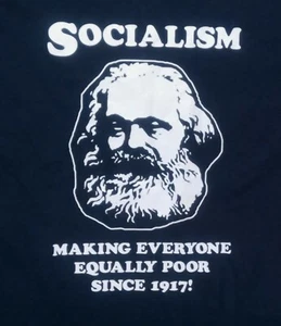 Karl Marx T-Shirt Sozialismus macht Menschen arm seit 1917 NEU Biden Harris - Bild 1 von 5