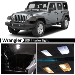 6x White Interior LED Lights Package Kit for 2007-2017 Jeep Wrangler JK - Picture 1 of 9