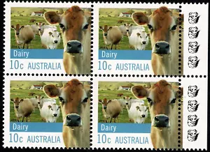 Decimal Reprint Stamps - 10c Farming; Dairy 4K RHS Selvedge Block of 4 MUH - Bild 1 von 1