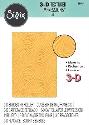 Sizzix Flowing Waves 3D Embossing folder #666051 Retail $11.99 - Image 1 of 4