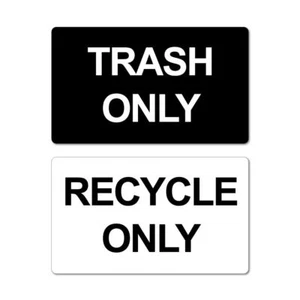 Recycle Only & Trash Only Recycle Bin Stickers Decal - Picture 1 of 1