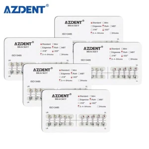 Paquete de 5 soportes de ortodoncia dentales AZDENT estándar Roth 022" ranura 3-4-5 ganchos - Imagen 1 de 10