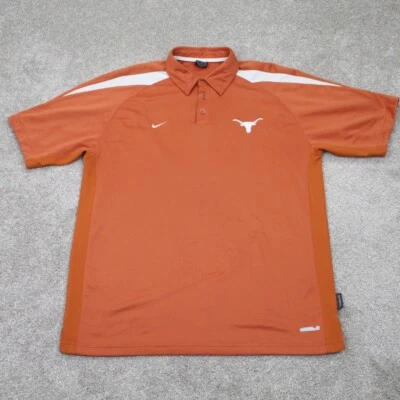 Camisa polo masculina Nike Texas Longhorns grande laranja esfera pulôver seco elástico P/S - Imagem 1 de 4
