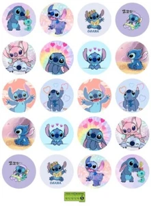 Stitch Cupcake Toppers x20, Pre-Cut. Premium Edible Icing - Picture 1 of 7