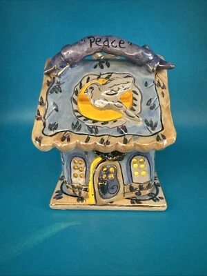 Blue Sky Clayworks Tea Light Candle Holder Christmas Heather Goldminc Dove Bird - Image 1 of 4