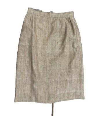 Falda recta tejida crudo seda vintage Valentino Boutique lápiz 6 S 26 cintura Foto 1 de 4