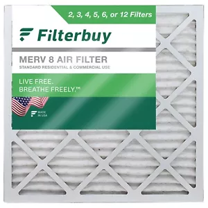 Filterbuy 10x10x2 Pleated Air Filters, Replacement for HVAC AC Furnace (MERV 8) - Picture 1 of 15