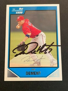 Dan DeMent Signed 2007 Bowman Prospects Nationals Card Auto Autograph COA
