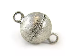 Verschluss Schmuck Magnetverschluss 6mm. 925er Silber. Magnetschließe. Gebürstet - Bild 1 von 2
