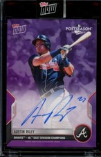 2022 Topps Now Postseason #PS-31C Austin Riley Purple Auto Autograph #d 4/25