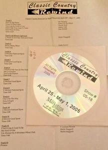 RADIO SHOW: CLASSIC COUNTRY 4/25/05 JOHNNY CASH, LORETTA LYNN, JOHNNY PAYCHECK - Picture 1 of 2
