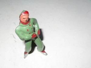 OLDER METAL FIGURE - WOMAN IN GREEN ICE-SKATING - GOOD - 2 1/2" TALL- M25 - Picture 1 of 1