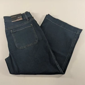 One 5 One Denim Wide Leg Mid Rise Cropped Blue Denim Jeans Womens Size 6/28 New - Picture 1 of 6