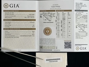 0.25 carat VS2 / L Round Loose Natural Diamond Dossier GIA Report - Picture 1 of 4