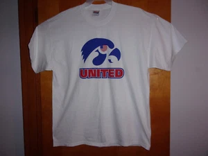 BRAND NEW "HANES BEEFY T" MEN'S  WHITE CREW NECK  T'SHIRT...w/ UNITED PRINT  - Picture 1 of 4