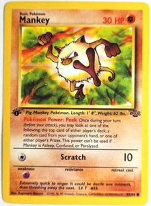 Pokémon TCG Mankey First Edition Wizards Of The Coast 1999 Jungle Set Karte 55 - Bild 1 von 17