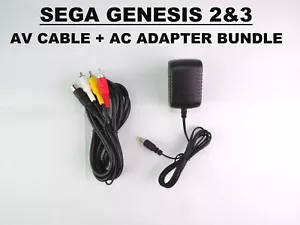Audio AV RCA Cable Cord+AC Adapter Power Supply For SEGA Genesis 2 & 3 1631 1461 - Picture 1 of 13