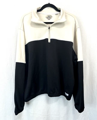 Camisa de Golf CALLAWAY Hombres XL Manga Larga Negra Blanca Cremallera Chaqueta Abuelo Sudadera Foto 1 de 4