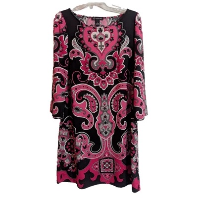 y2k INC международные концепции черный розовый пейсли Slinky платье большой Q1 богемное - Изображение 1 из 4