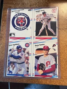 Panel de cera de béisbol Fleer 1988 Tigres Dwight Evans Ryne Sandberg Shane Rawley - Imagen 1 de 4