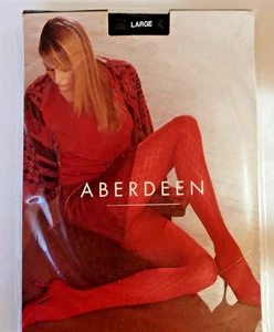 Wolford Tights Aberdeen Black Diamond Pattern Vintage Rare Large New in package - Picture 1 of 6