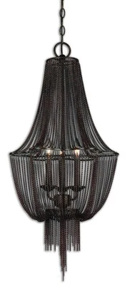Uttermost 21998 Bronze/Gold Lezzeno 3-Light 1 Tier Draped Chandelier - Image 1 of 2