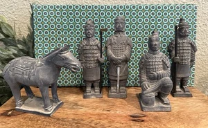 Qin Dynasty TerraCotta Warrior Collectible Statuettes ~ Set of 5 - Picture 1 of 10