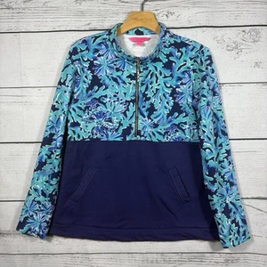 Lilly Pulitzer Damen Medium Half Zip hell in zu tief Asher Popover Block - Bild 1 von 8