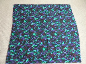 Vintage Varuna Wool Multicolour Abstract  Square Shawl Scarf Wrap - Picture 1 of 6