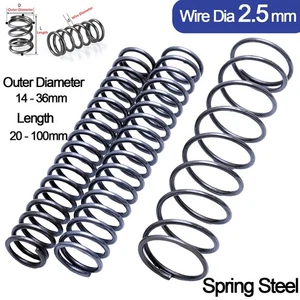 Compression Spring 2.5mm Wire Diameter 20-100mm Length Pressure Small OD 14-36mm - Picture 1 of 24