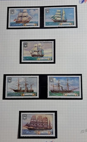 Tuvalu Stamp Sc 151-6, Old Tuvalu Ships, MNH & Used VF (GT) Cover
