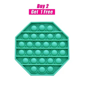 BUY 2 GET 1 FREE! - Popit Fidget Bubble Toy - Octagon Green - Picture 1 of 9
