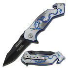 Tac-Force - Spring Assisted Knife - TF-759GY Gray Handle with Blue Dragon Graphi