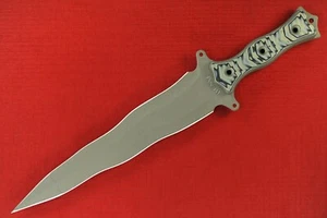 Busse Combat Kris P Bacon 9.8 CG .22" Sage INFI Blade, Textured Black/Tan G10 - Picture 1 of 12