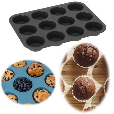 12er Premium Silikon Muffinform 12 Stück BPA-Frei Backform Dubai CupCake Brownie - Bild 1 von 4