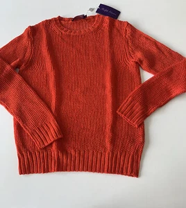 New. Ralph Lauren Purple Label Sweater. Orange. 100% Linen. Small - Picture 1 of 9