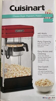 Cuisinart PCM-56PC  Classic-Style Popcorn Maker Red 10 Cups - Image 1 of 4