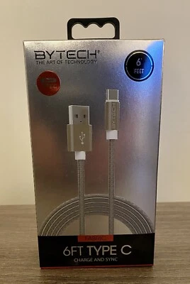 CHARGE AND SYNC CABLE TYPE C, 6 Feet PINK Bytech - Image 1 of 4