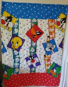 Vintage 1993 Baby Dreams von Bibb Looney Tunes Einzelnaht Decke 55"×40" USA - Bild 1 von 8