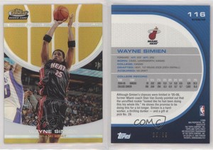 2005-06 Topps Finest Gold Refractor /39 Wayne Simien #116 Rookie RC
