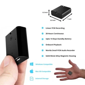 Super Discreet & small Voice Activated Audio Spy Recorder up to 14 Day Btry - Picture 1 of 8