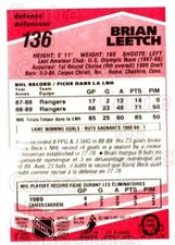 1989-90 O-Pee-Chee Tembec Test #136 Brian Leetch