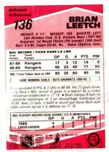 1989-90 O-Pee-Chee Tembec Test #136 Brian Leetch - Picture 1 of 1